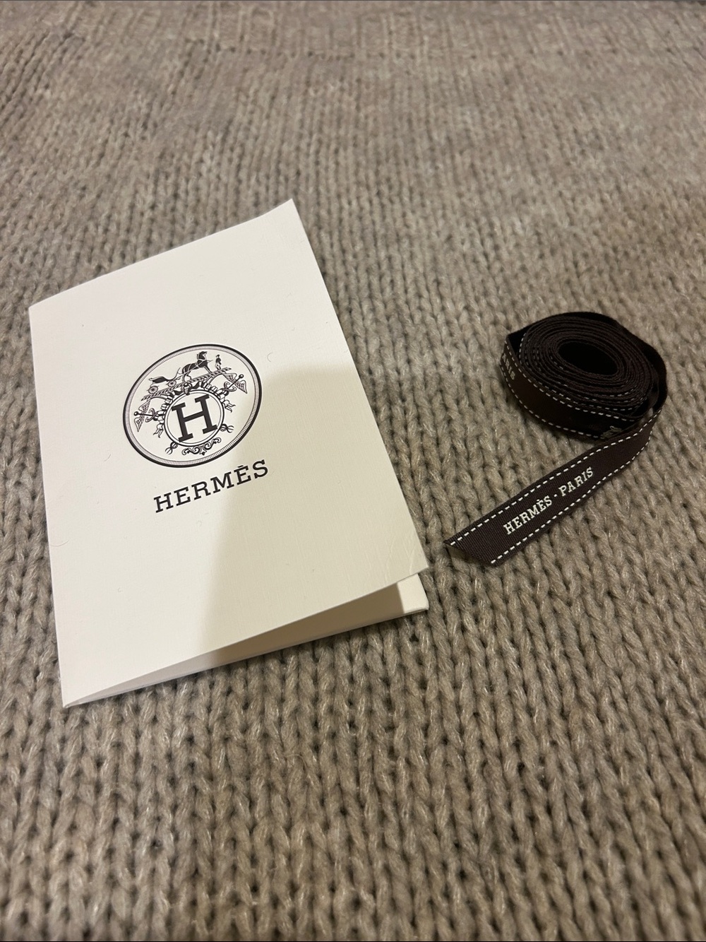 Hermes Luxury Ribbon+Paper Receipt or Small Paper Holder / Authentic / Used Once